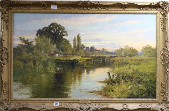 John Horace Hooper (Henry Pennell), oil on canvas, The old loch at Cookham, signed, 60 x 100cm